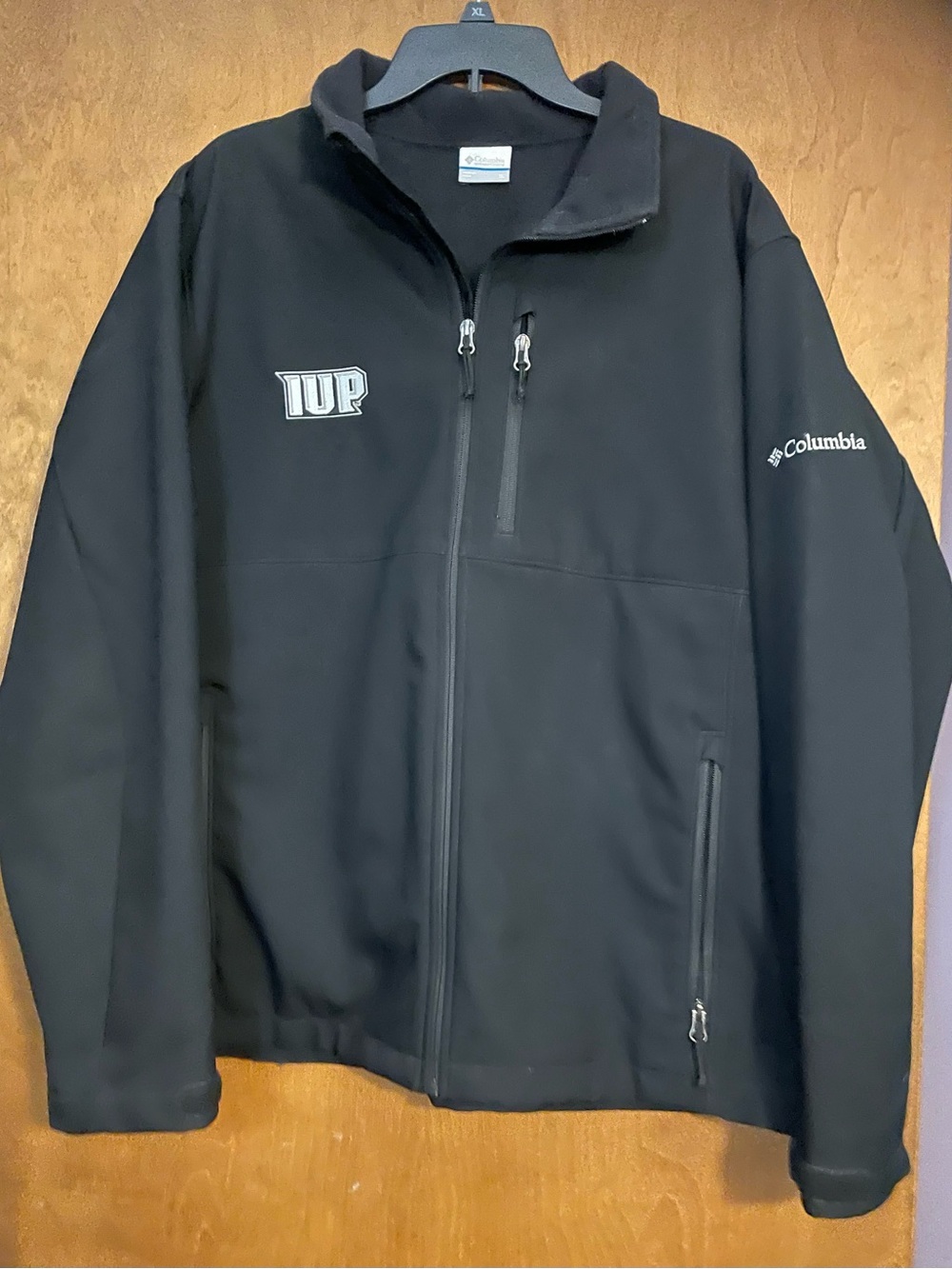 Columbia Men’s Black Softshell Jacket with IUP Logo